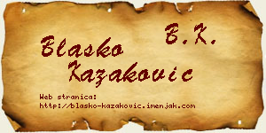 Blaško Kazaković vizit kartica